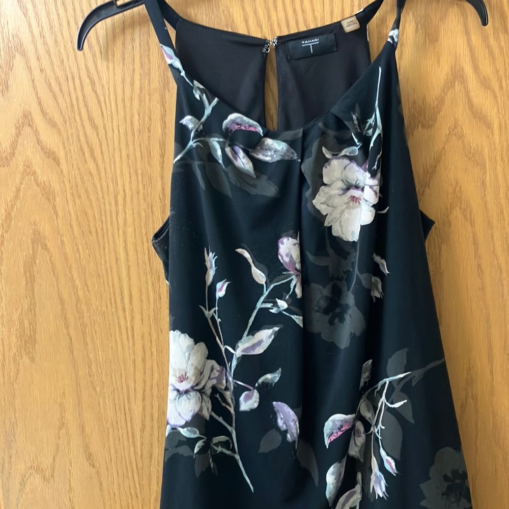 Floral Black Sleeveless Top